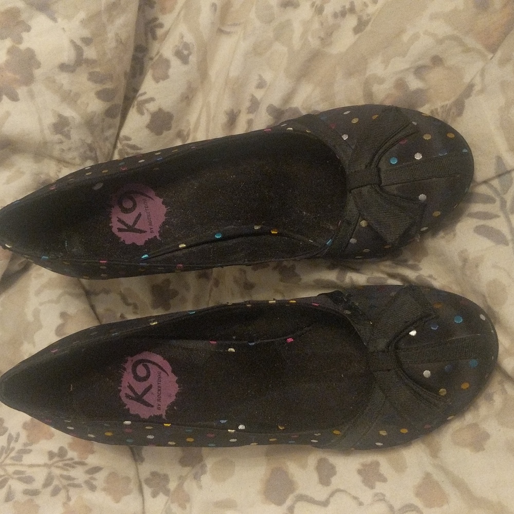 Size 8 Polka Dot colorful high heels, K9 by RocketDog brand